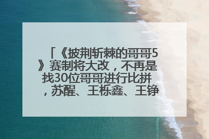 《披荆斩棘的哥哥5》赛制将大改，不再是找30位哥哥进行比拼，苏醒、王栎鑫、王铮亮、张远等多名男团选手被曝将参加
