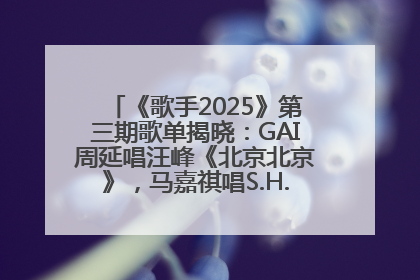 《歌手2025》第三期歌单揭晓：GAI周延唱汪峰《北京北京》，马嘉祺唱S.H.E《你曾是少年》