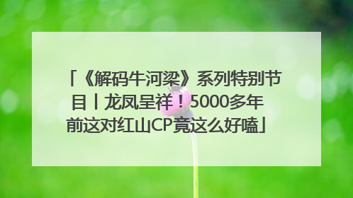 《解码牛河梁》系列特别节目丨龙凤呈祥！5000多年前这对红山CP竟这么好嗑