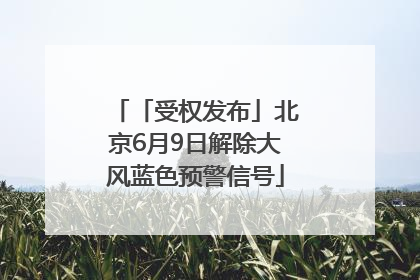 「受权发布」北京6月9日解除大风蓝色预警信号