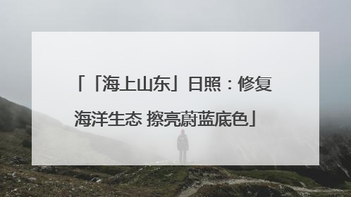 「海上山东」日照：修复海洋生态 擦亮蔚蓝底色