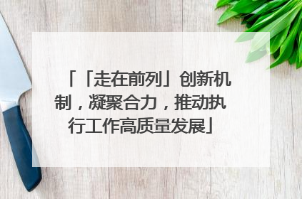 「走在前列」创新机制，凝聚合力，推动执行工作高质量发展