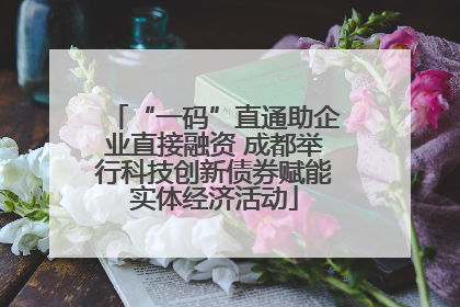 “一码”直通助企业直接融资 成都举行科技创新债券赋能实体经济活动