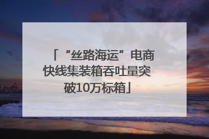 “丝路海运”电商快线集装箱吞吐量突破10万标箱