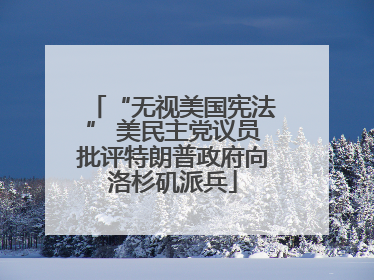 “无视美国宪法” 美民主党议员批评特朗普政府向洛杉矶派兵