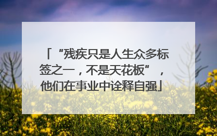 “残疾只是人生众多标签之一，不是天花板”，他们在事业中诠释自强