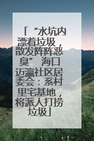 “水坑内漂着垃圾，散发阵阵恶臭” 海口迈瀛社区居委会：系村里宅基地，将派人打捞垃圾