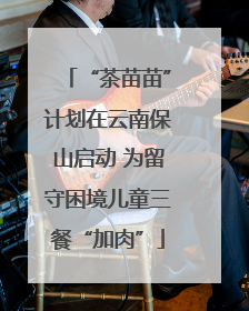 “茶苗苗”计划在云南保山启动 为留守困境儿童三餐“加肉”