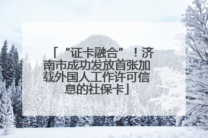 “证卡融合”！济南市成功发放首张加载外国人工作许可信息的社保卡