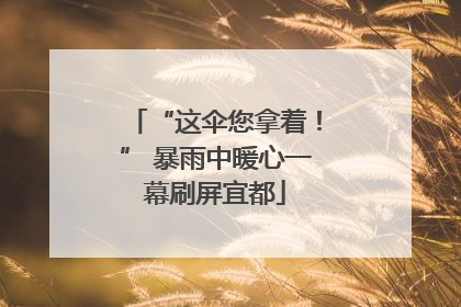 “这伞您拿着！” 暴雨中暖心一幕刷屏宜都