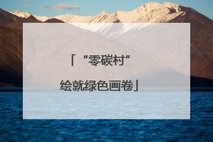 “零碳村” 绘就绿色画卷