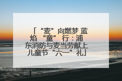 “麦”向燃梦 蓝焰 “童” 行：浦东消防与麦当劳献上儿童节“六一”礼