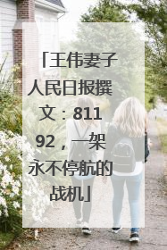 王伟妻子人民日报撰文：81192，一架永不停航的战机