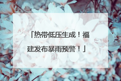 热带低压生成！福建发布暴雨预警！