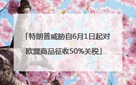 特朗普威胁自6月1日起对欧盟商品征收50%关税