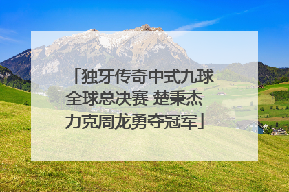 独牙传奇中式九球全球总决赛 楚秉杰力克周龙勇夺冠军