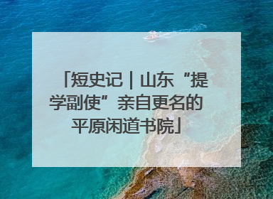 短史记｜山东“提学副使”亲自更名的平原闲道书院