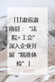 甘肃省肃南县：“法院+工会”深入企业开展“精准体检”