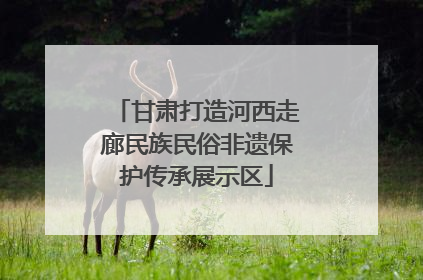 甘肃打造河西走廊民族民俗非遗保护传承展示区