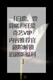 白鹿、曾舜晞担任爱奇艺VIP内容推荐官 剧粉解锁追剧新福利