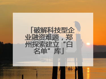 破解科技型企业融资难题，郑州探索建立“白名单”库