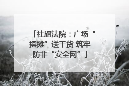 社旗法院：广场“摆摊”送干货 筑牢防非“安全网”