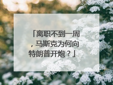 离职不到一周，马斯克为何向特朗普开炮？