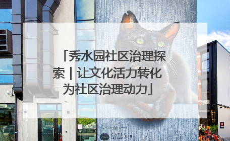 秀水园社区治理探索｜让文化活力转化为社区治理动力