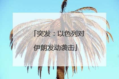 突发：以色列对伊朗发动袭击