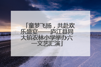 童梦飞扬，共赴欢乐盛宴——庐江县同大镇农林小学举办六一文艺汇演