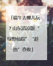 端午去哪儿玩？山东清凉版“绿野仙踪”“趁热”查收
