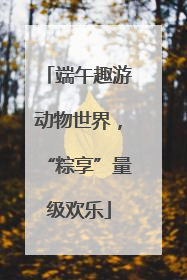 端午趣游动物世界，“粽享”量级欢乐
