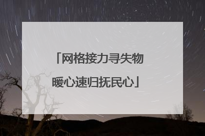 网格接力寻失物 暖心速归抚民心