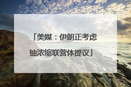 美媒：伊朗正考虑铀浓缩联营体提议