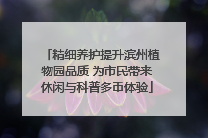 精细养护提升滨州植物园品质 为市民带来休闲与科普多重体验