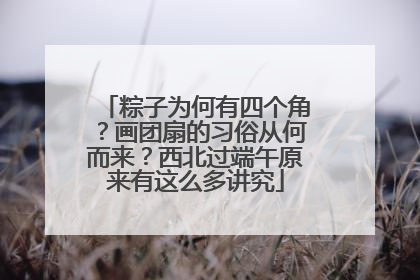 粽子为何有四个角？画团扇的习俗从何而来？西北过端午原来有这么多讲究