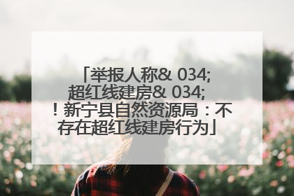 举报人称& 034;超红线建房& 034;！新宁县自然资源局：不存在超红线建房行为