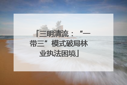 三明清流：“一带三”模式破局林业执法困境