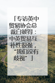 专访英中贸易协会总裁白彼得：中英贸易互补性很强，“我们没有歧视”