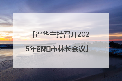严华主持召开2025年邵阳市林长会议