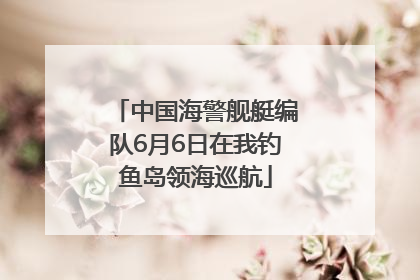 中国海警舰艇编队6月6日在我钓鱼岛领海巡航