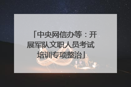 中央网信办等：开展军队文职人员考试培训专项整治