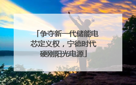 争夺新一代储能电芯定义权，宁德时代硬刚阳光电源