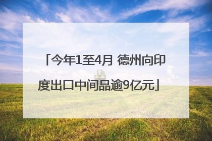 今年1至4月 德州向印度出口中间品逾9亿元