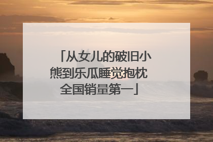 从女儿的破旧小熊到乐瓜睡觉抱枕全国销量第一