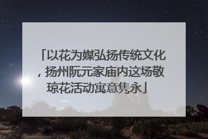 以花为媒弘扬传统文化，扬州阮元家庙内这场敬琼花活动寓意隽永