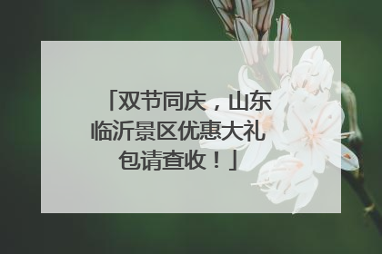 双节同庆，山东临沂景区优惠大礼包请查收！