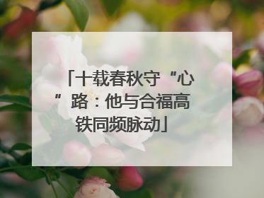 十载春秋守“心”路：他与合福高铁同频脉动