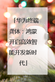 华为终端龚体：鸿蒙开启高效智能开发新时代