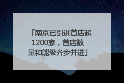 南京已引进首店超1200家，首店数量和能级齐步并进